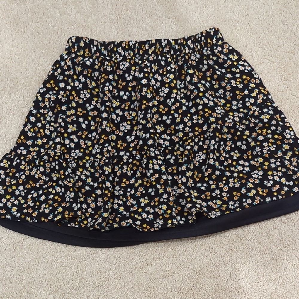 Social Academy Girls Sz 10 Floral Black Skirt